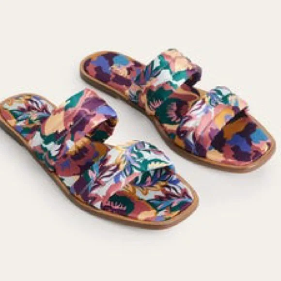 BODEN Printed Satin Slide Sandals - Picture 2 of 11